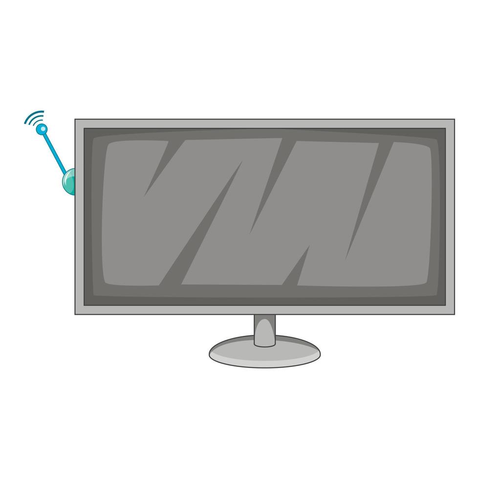 TV with wi fi connection icon, cartoon style vector