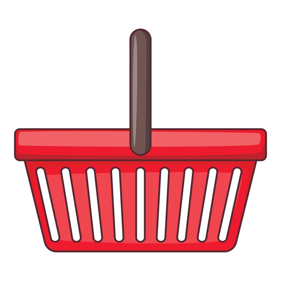 Shopping basket icon, cartoon style vector