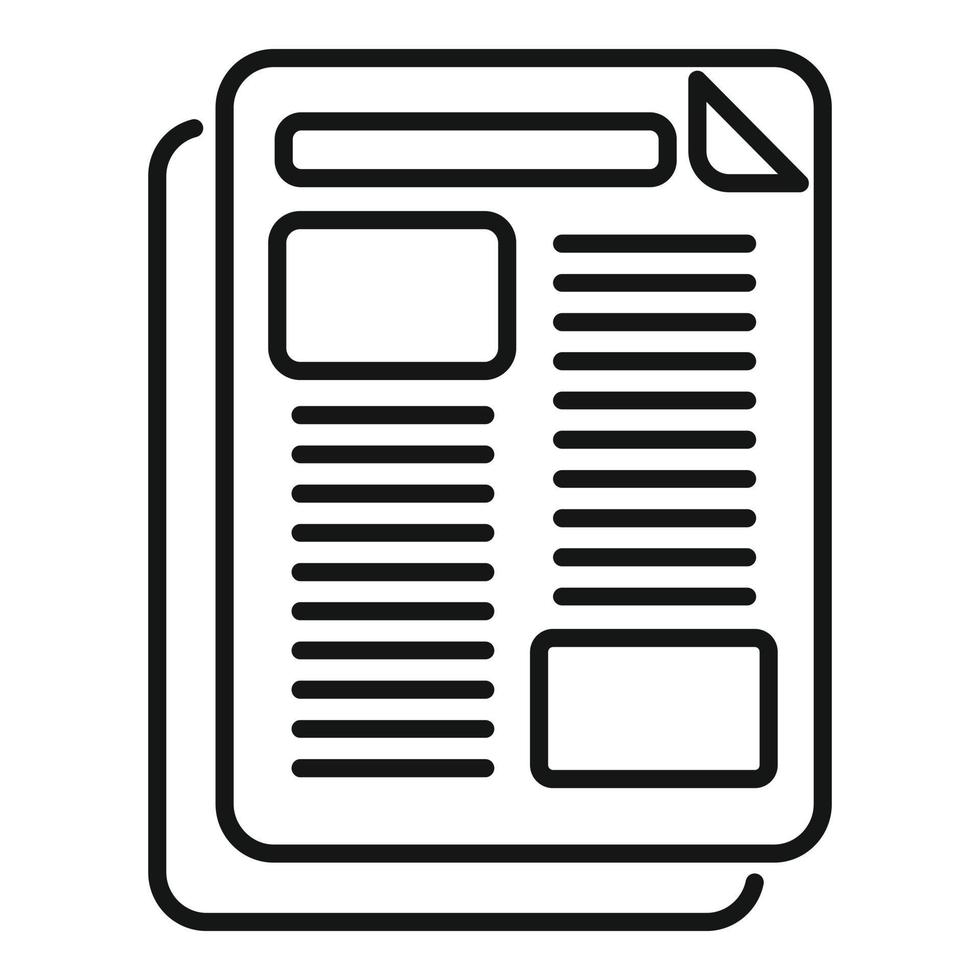 Tabloid newspaper icon outline vector. Web page vector