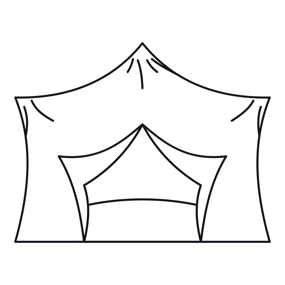 Hiking pavilion icon, outline style vector