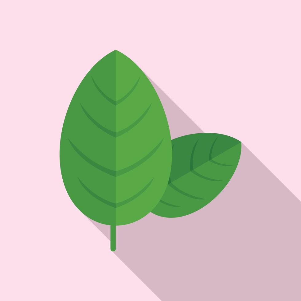 Basil spice leaf icon flat vector. Herb plant vector