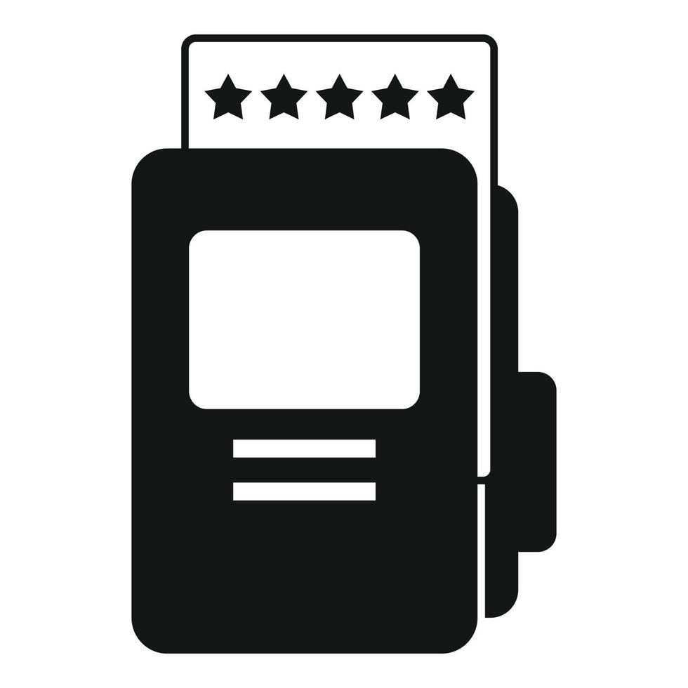 Folder product review icon simple vector. Online evaluation vector