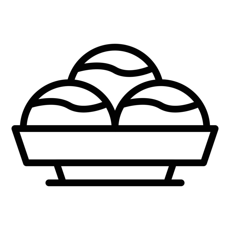 vector de contorno de icono de comida de panadería. tienda de café