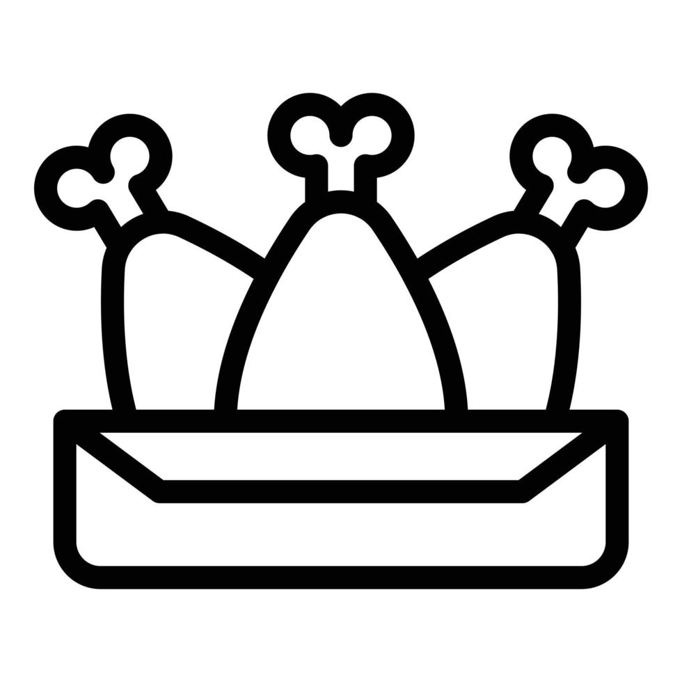 Chicken meal icon outline vector. Nugget food vector