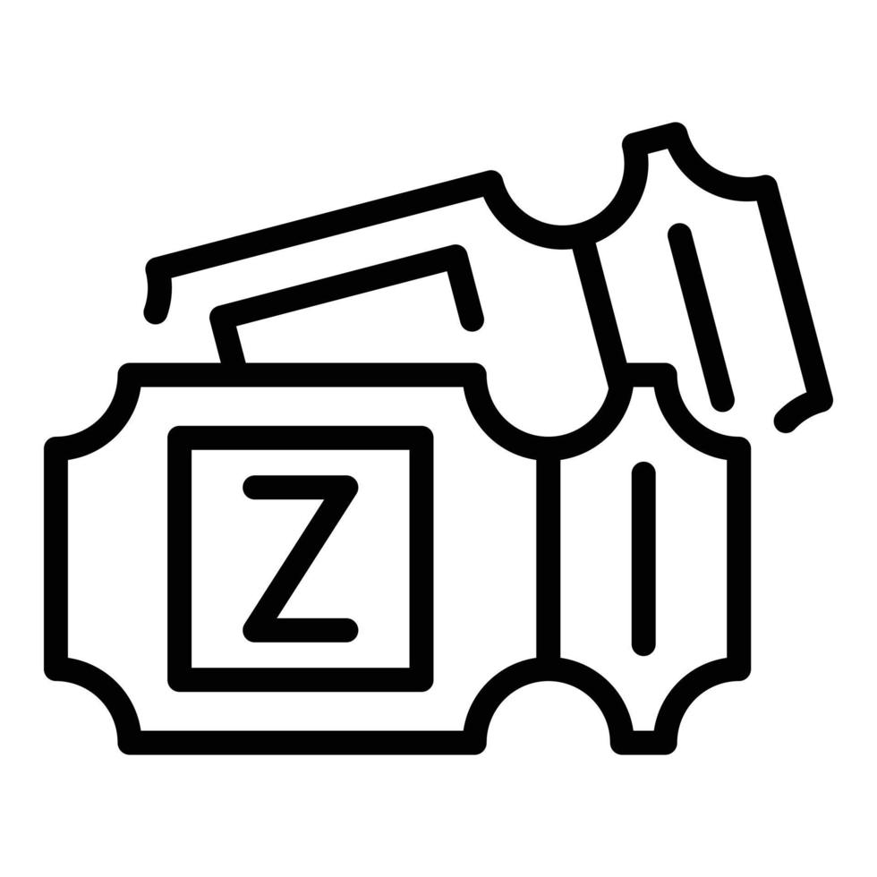 Price zoo ticket icon outline vector. Card pass vector