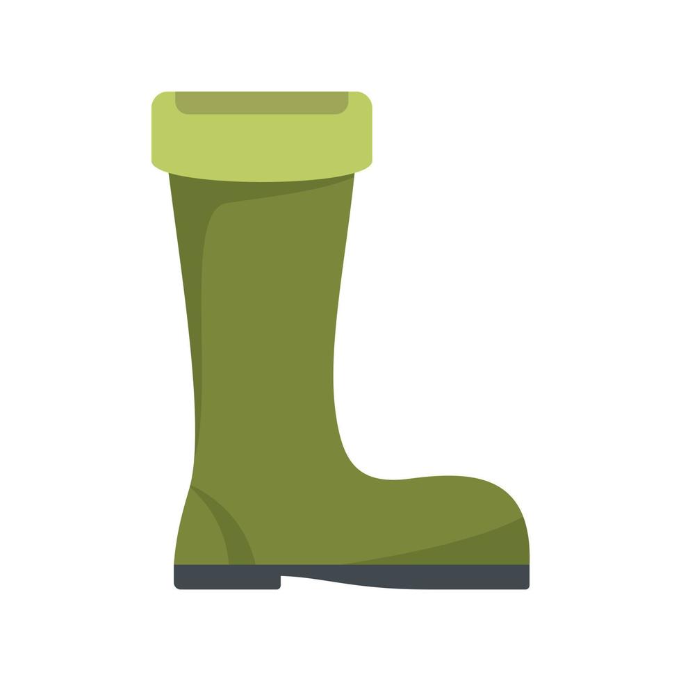 Fisherman green boot icon flat isolated vector