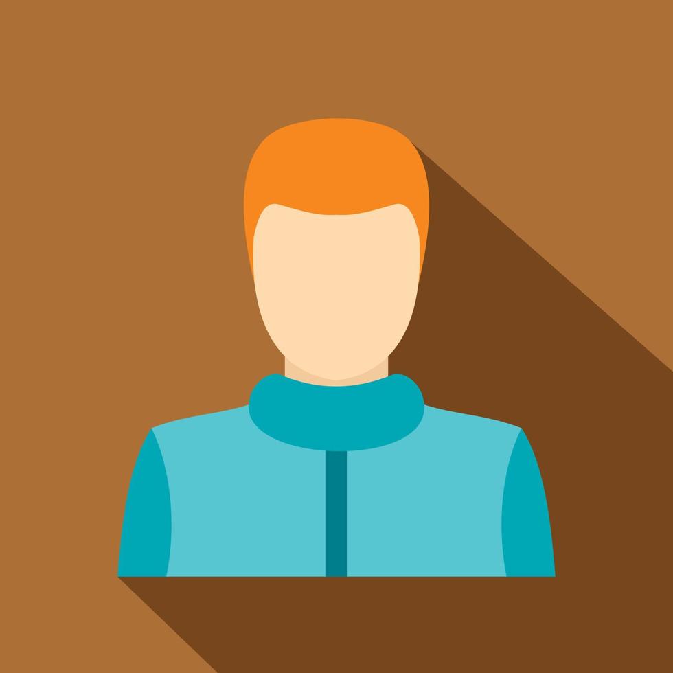 Haired man icon, flat style vector