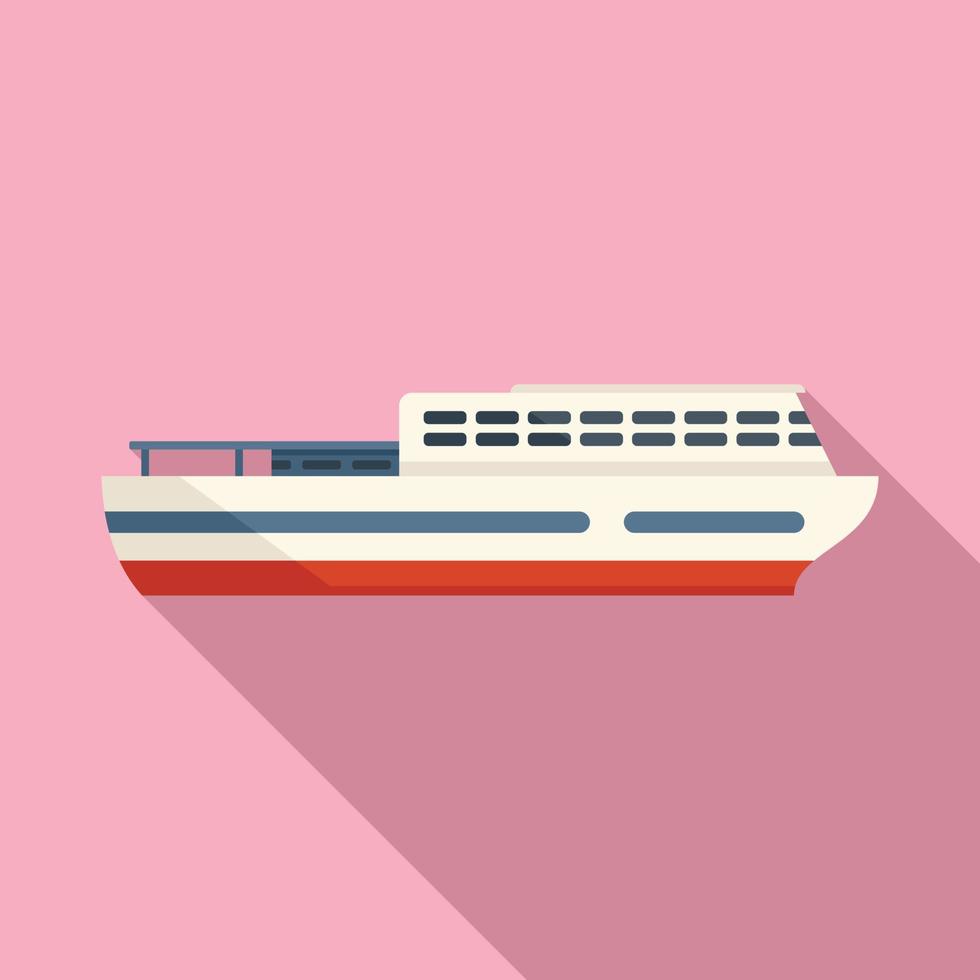 Passenger ferry icon flat vector. River ship vector