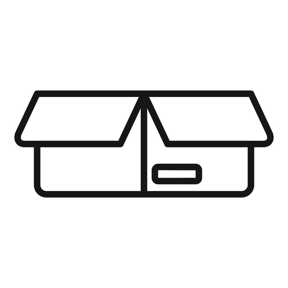 Open carton box icon outline vector. Container pack vector