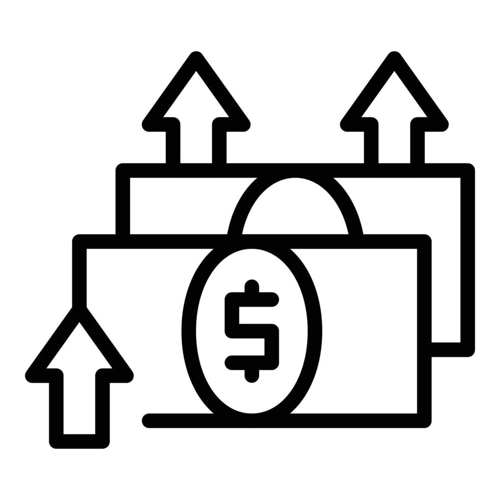 Send money icon outline vector. Payment transfer vector