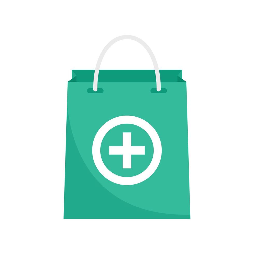 Pharmacist pill bag icon flat isolated vector