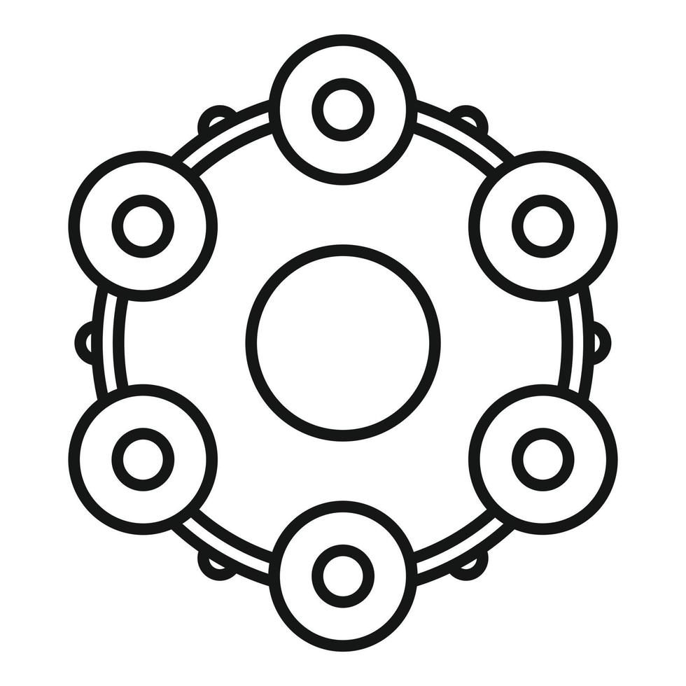 Art tambourine icon outline vector. Samba drum vector