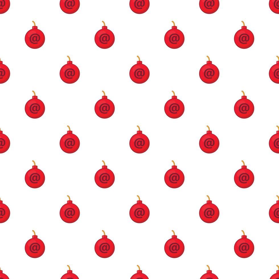 Bomb in e-mail pattern, cartoon style vector