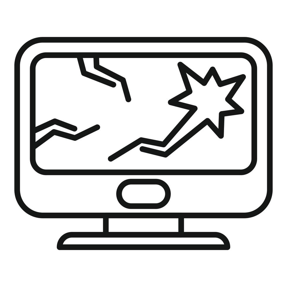 Computer trash icon outline vector. Waste rubbish vector