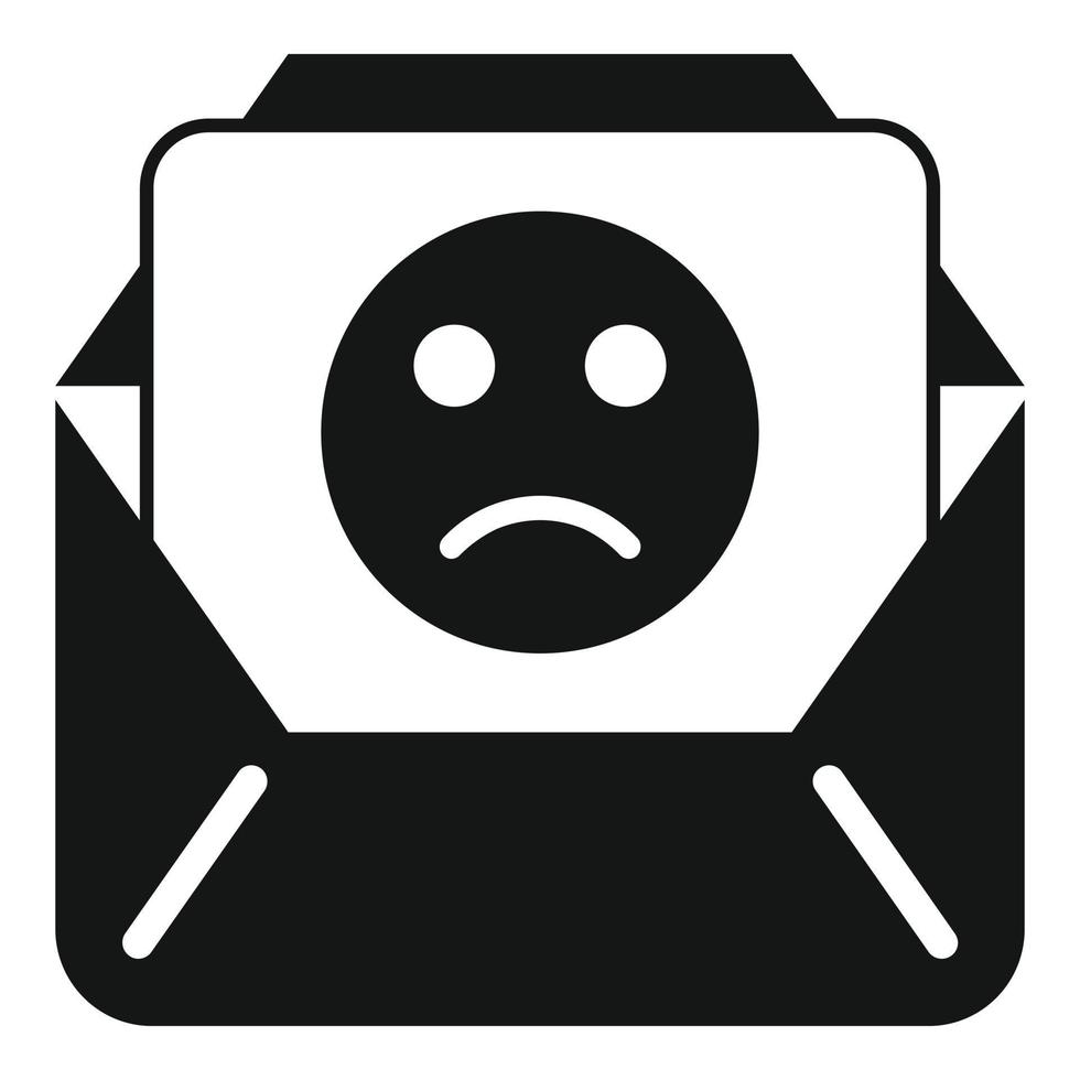 Sad mail icon simple vector. Social media vector
