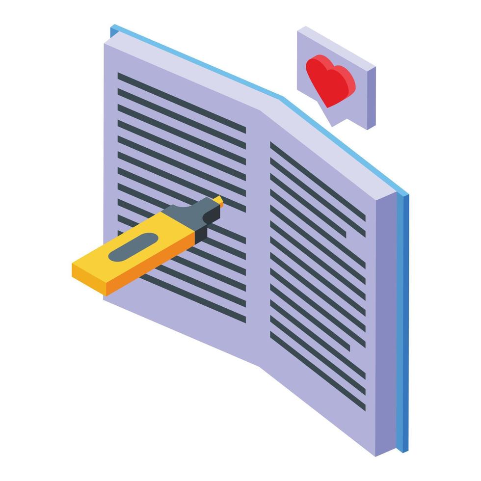 Book learning icon isometric vector. Case research vector