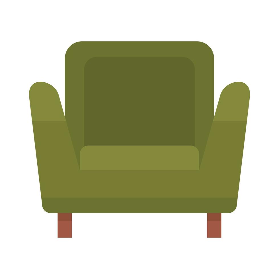 Soft armchair icon flat isolated vector