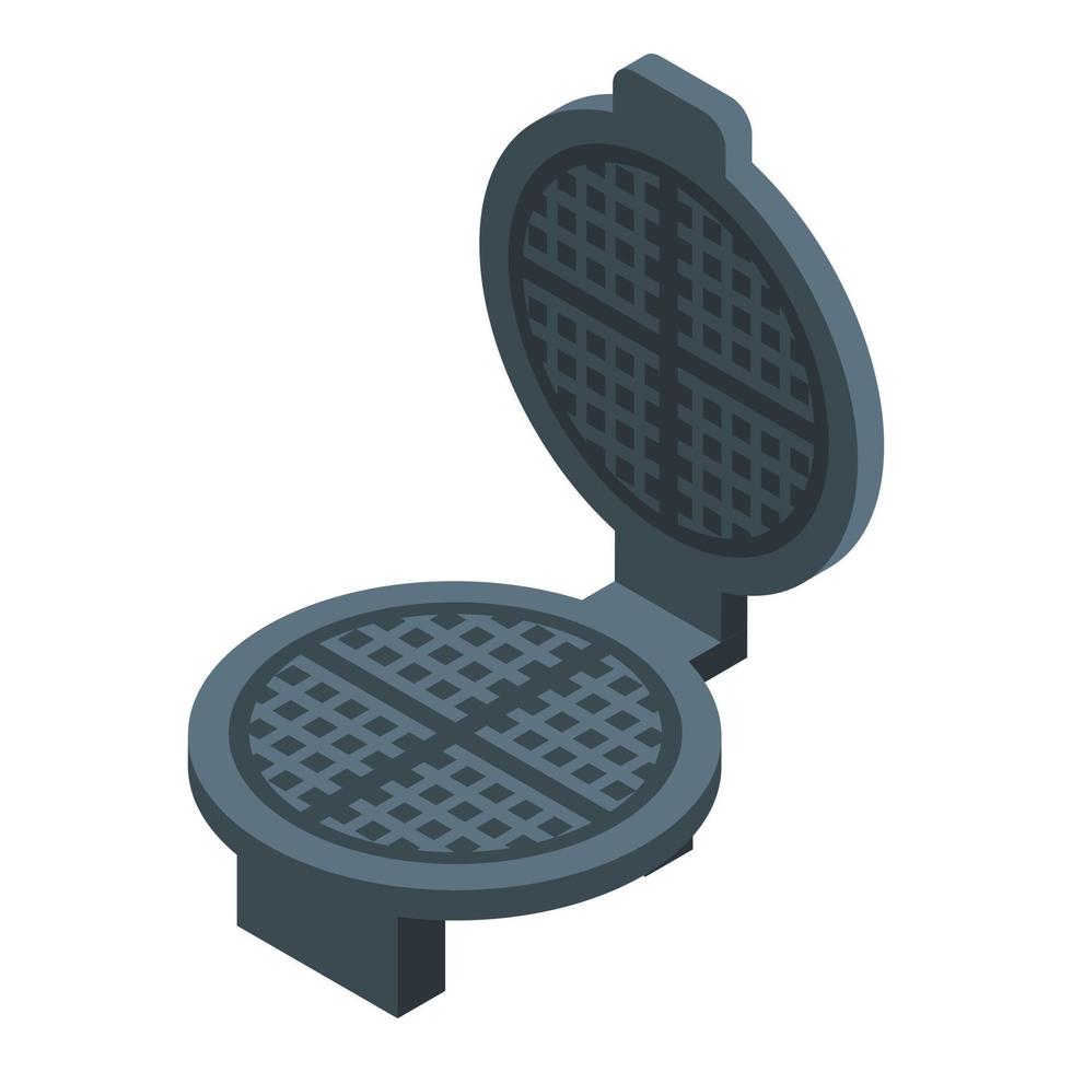 Waffle maker icon isometric vector. Iron machine vector