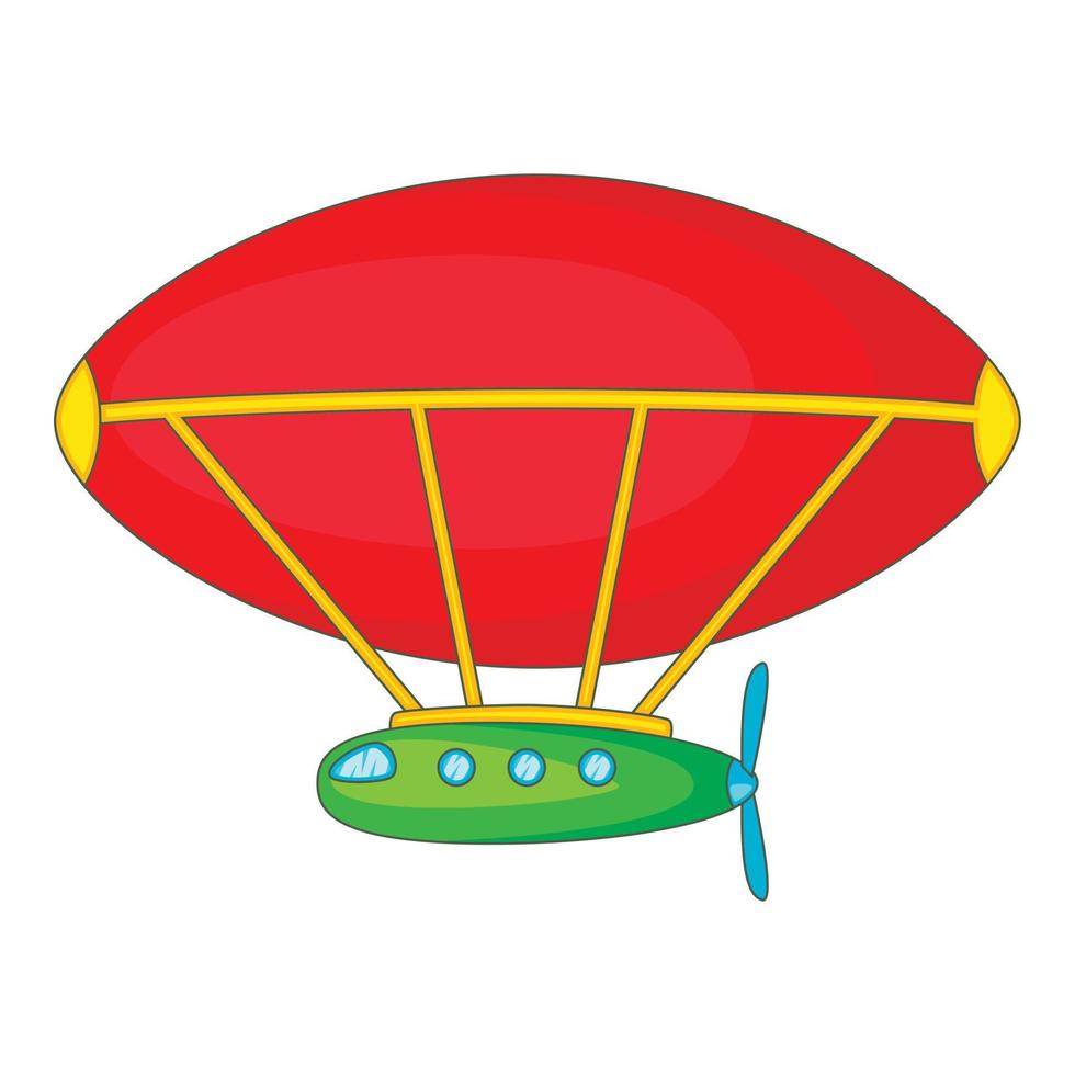 icono de dirigible, estilo de dibujos animados vector