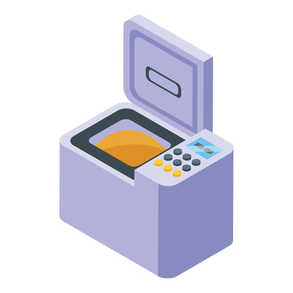 Breadmaker button icon isometric vector. Food machine vector