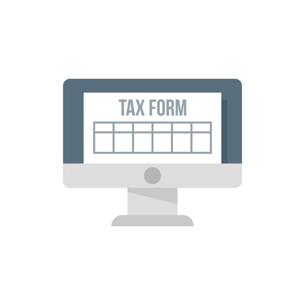 Online tax form icon flat isolated vector