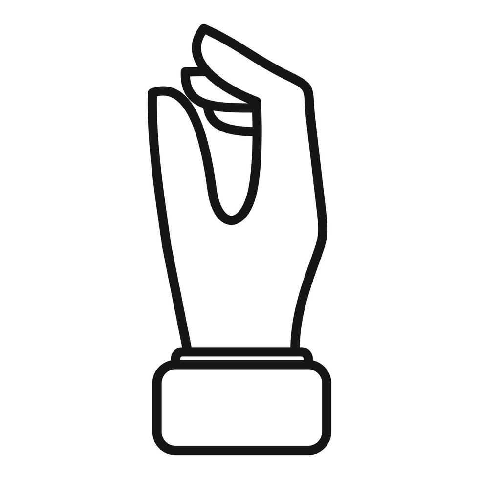 Take gesture icon outline vector. Finger hold vector