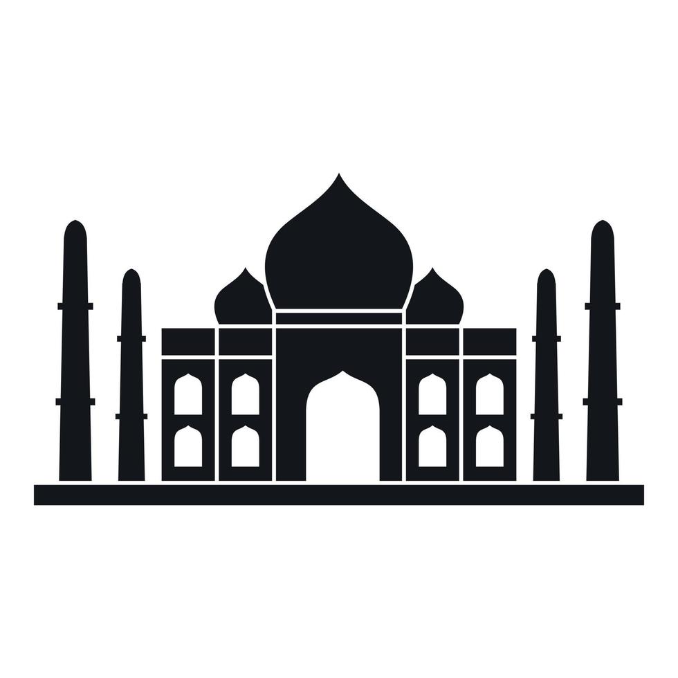 Taj mahal icon, simple style vector