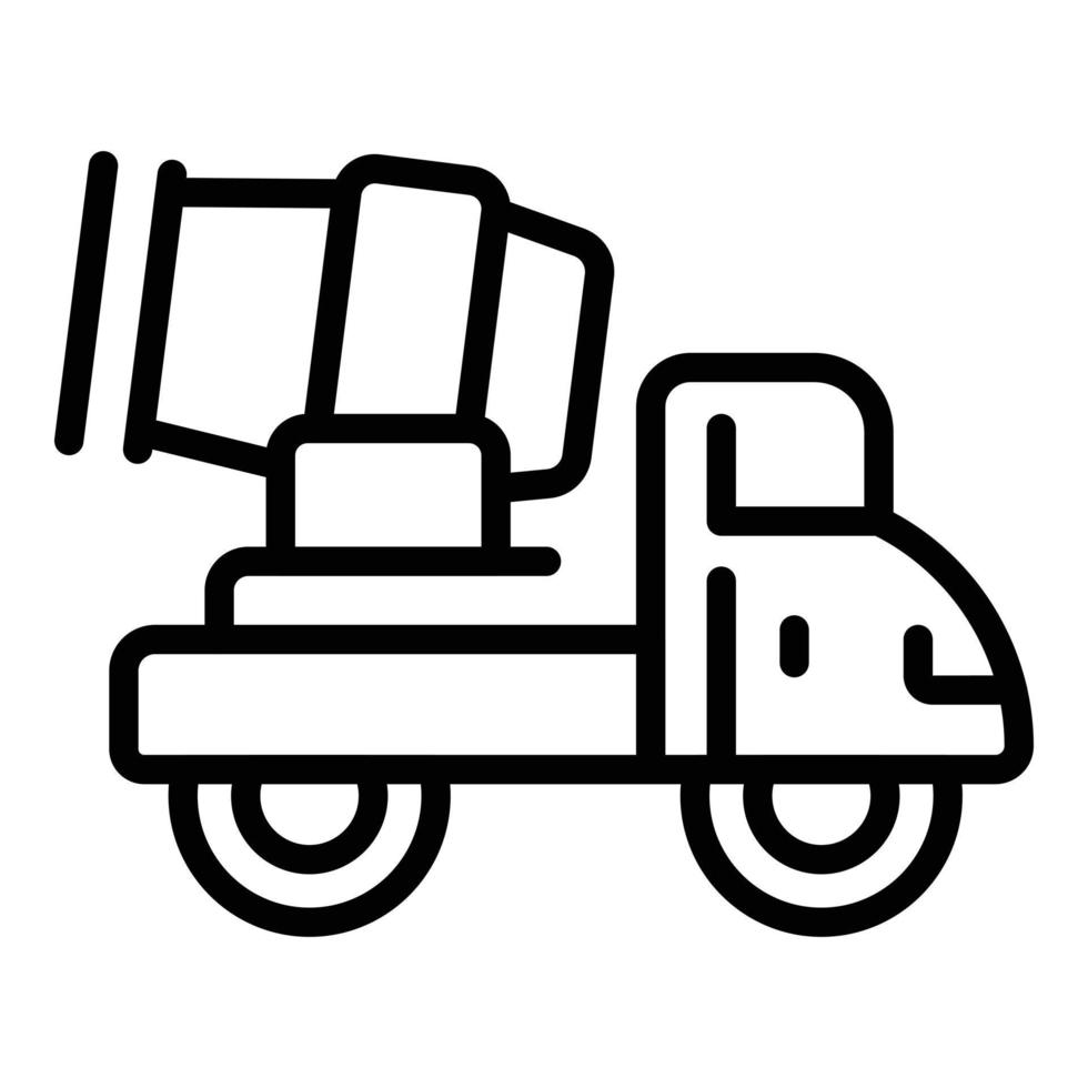 Mortar truck icon outline vector. Brick wall vector