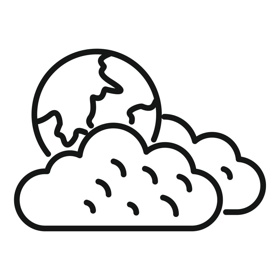 Moon cloudy icon outline vector. Weather cloud vector