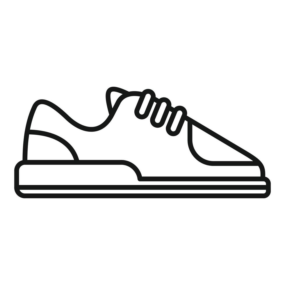 vector de contorno del icono de la zapatilla de deporte del entrenador. zapato deportivo