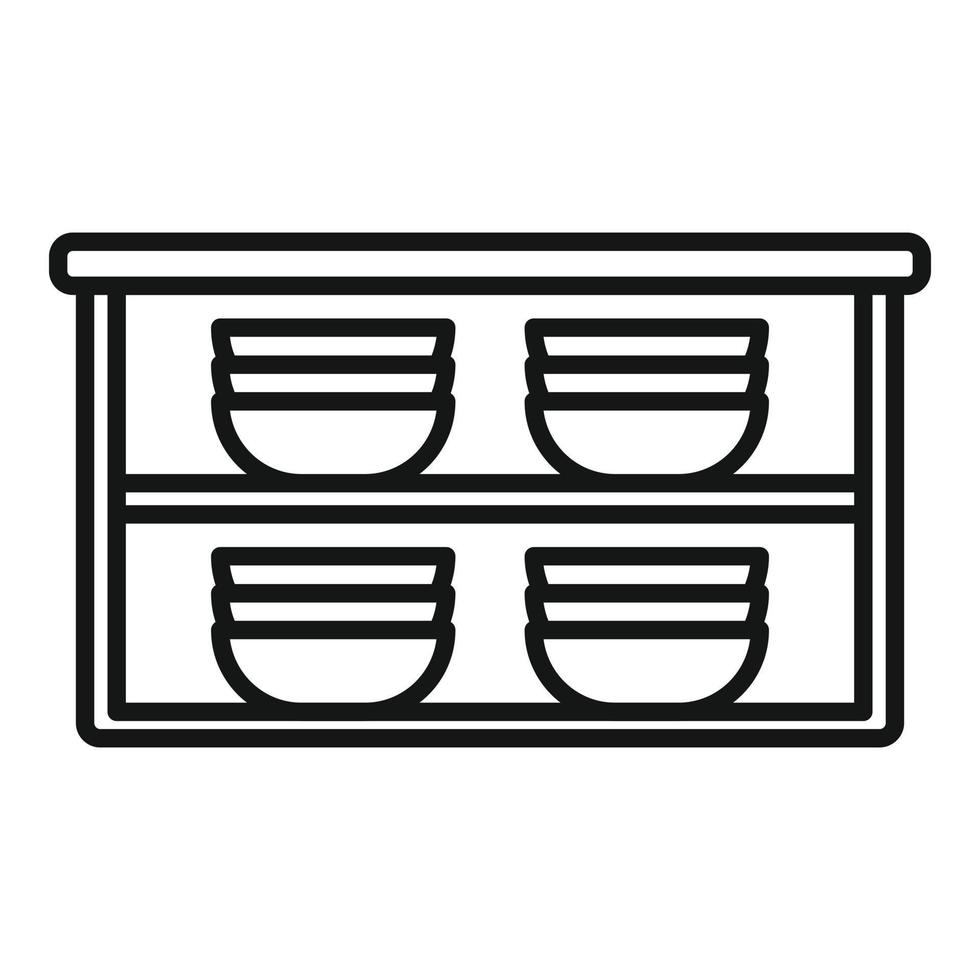 Dinning furniture icon outline vector. Kitchen furniture vector