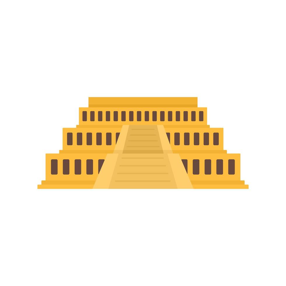 Big Egypt temple icon flat isolated vector