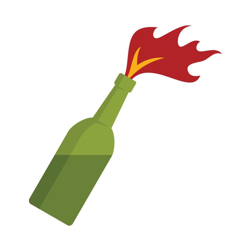 Molotov cocktail icon flat isolated vector