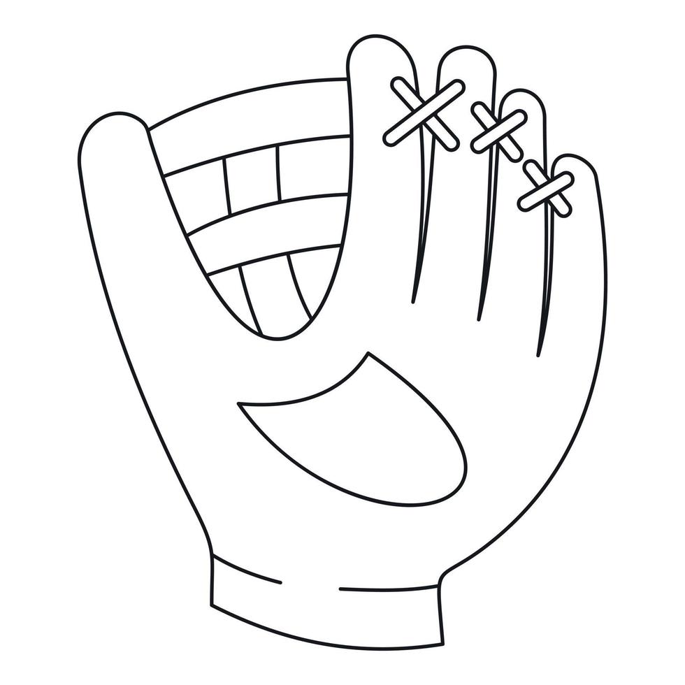 Baseball glove icon, outline style vector