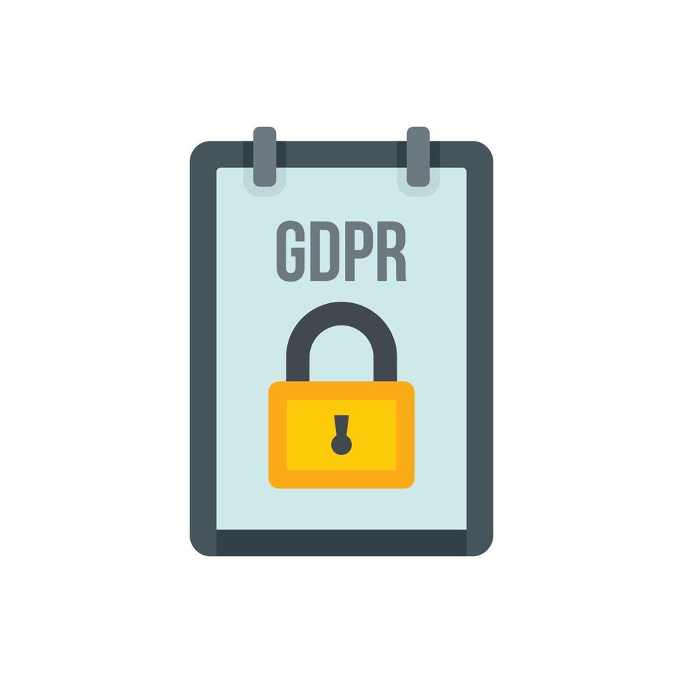 GDPR personal information icon flat isolated vector