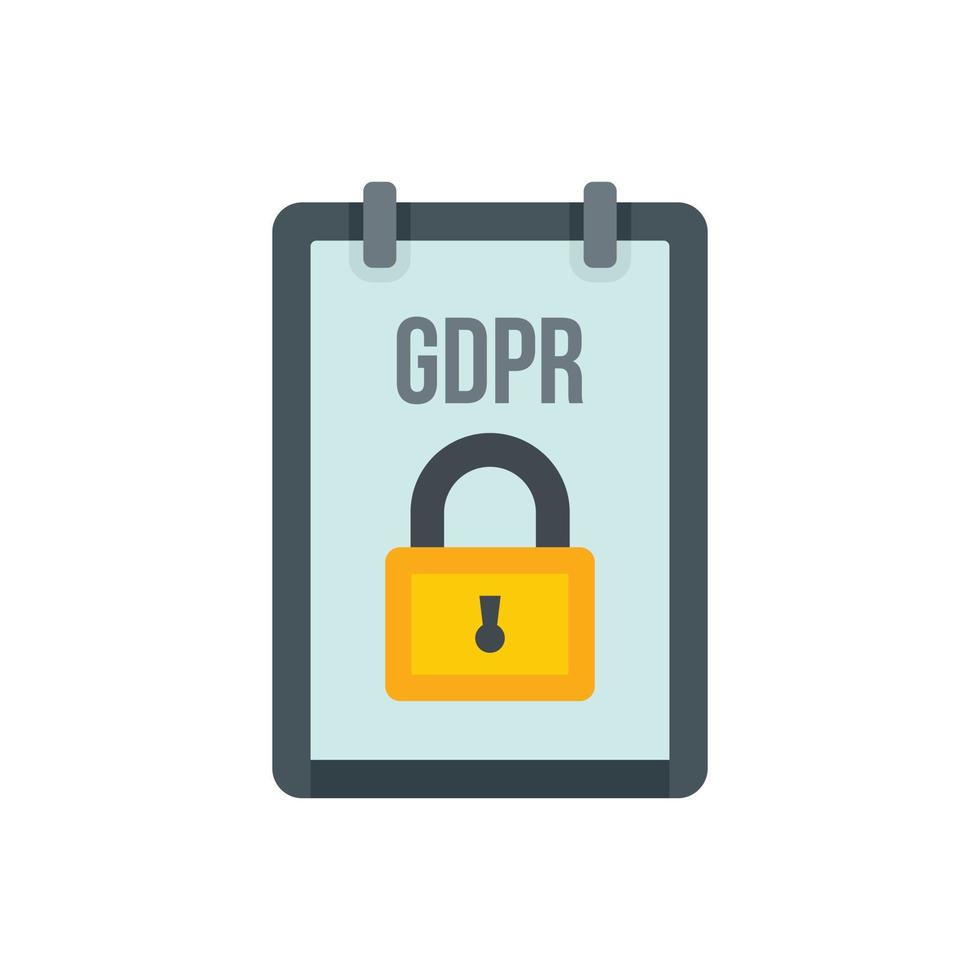 gdpr información personal icono plano aislado vector