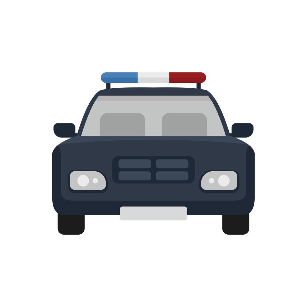 Police car icon flat isolated vector