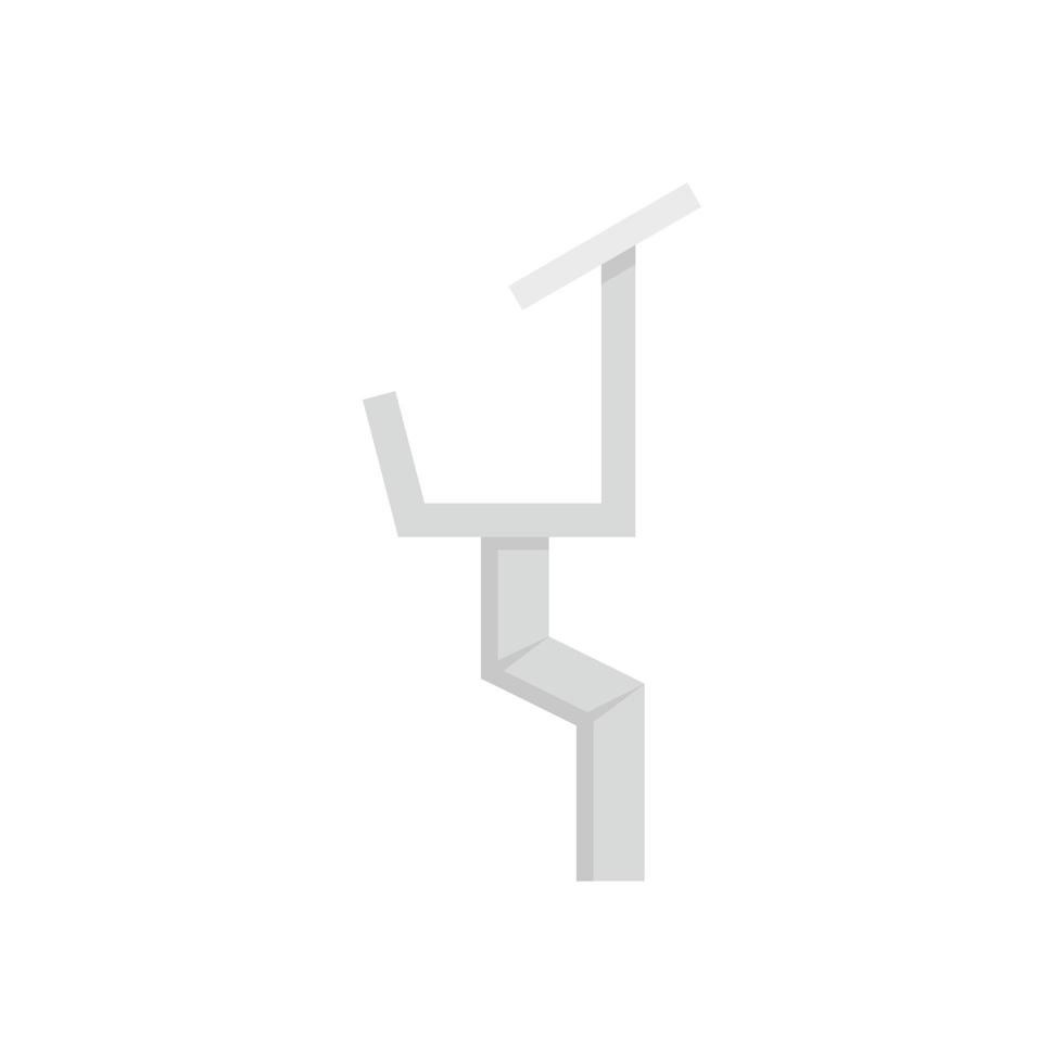 Drainage gutter icon flat isolated vector