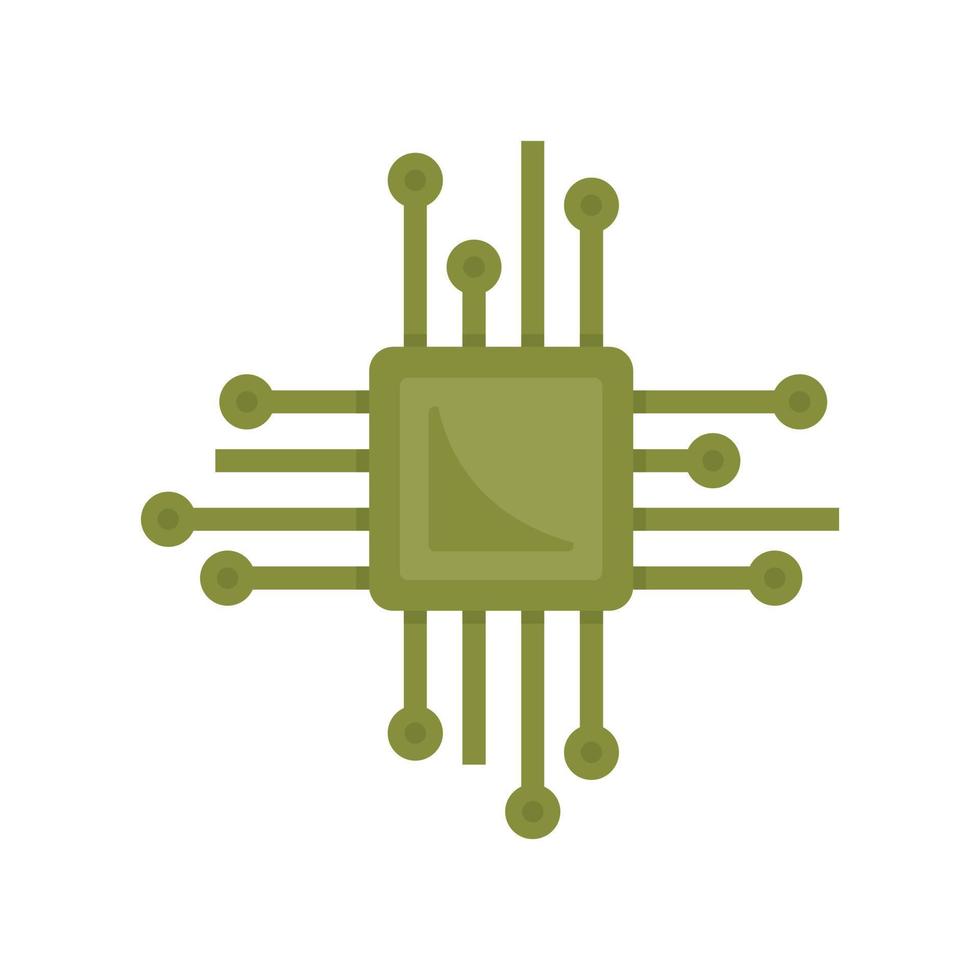 Smart processor icon flat isolated vector