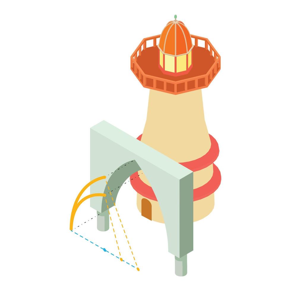 Architectural project icon isometric vector. Arch project and lighthouse icon vector