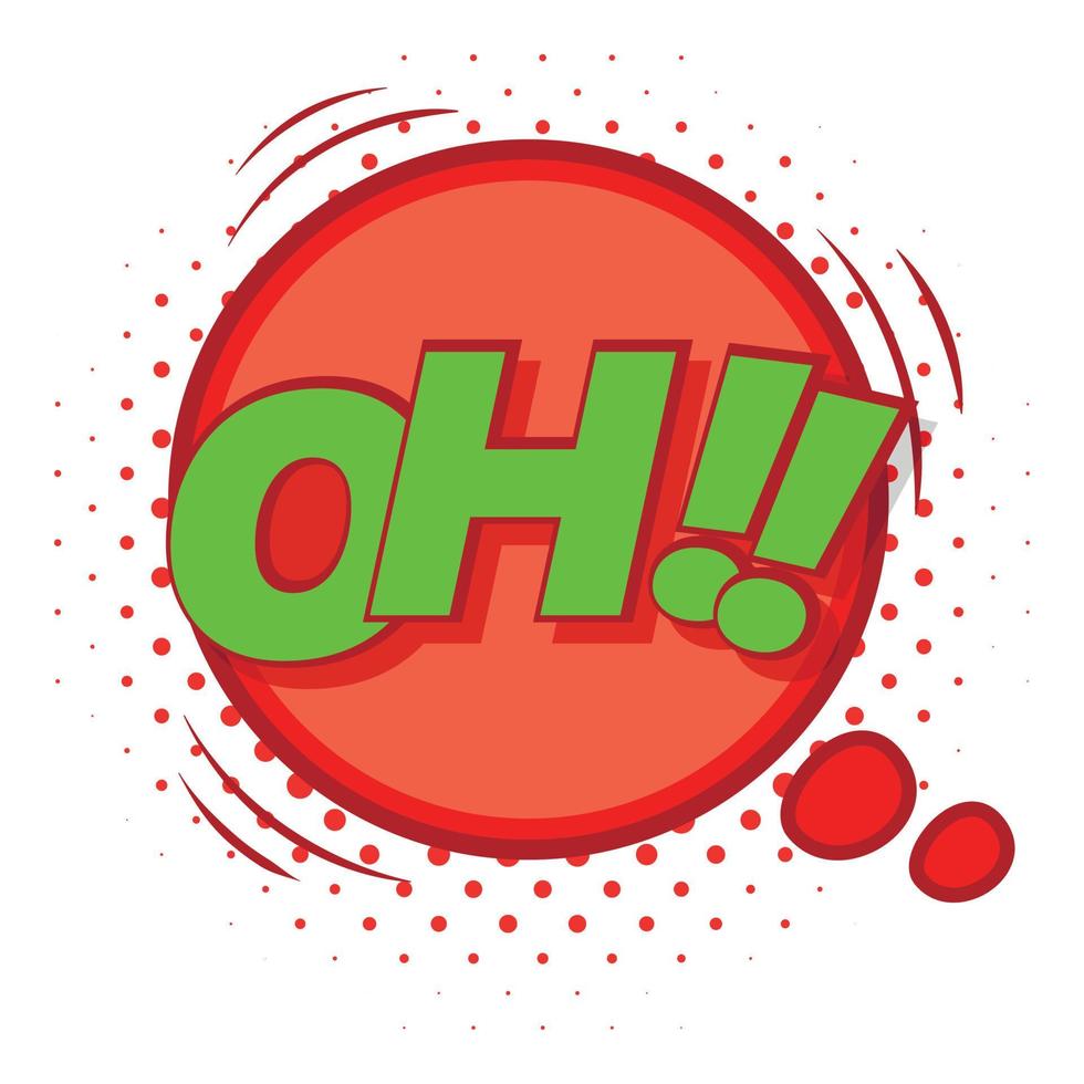 Oh, comic speech bubble icon, pop art style vector