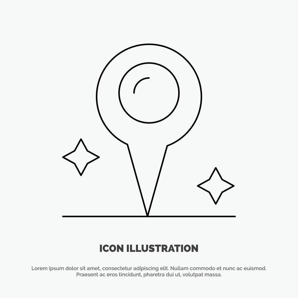 Map Location Marker Line Icon Vector