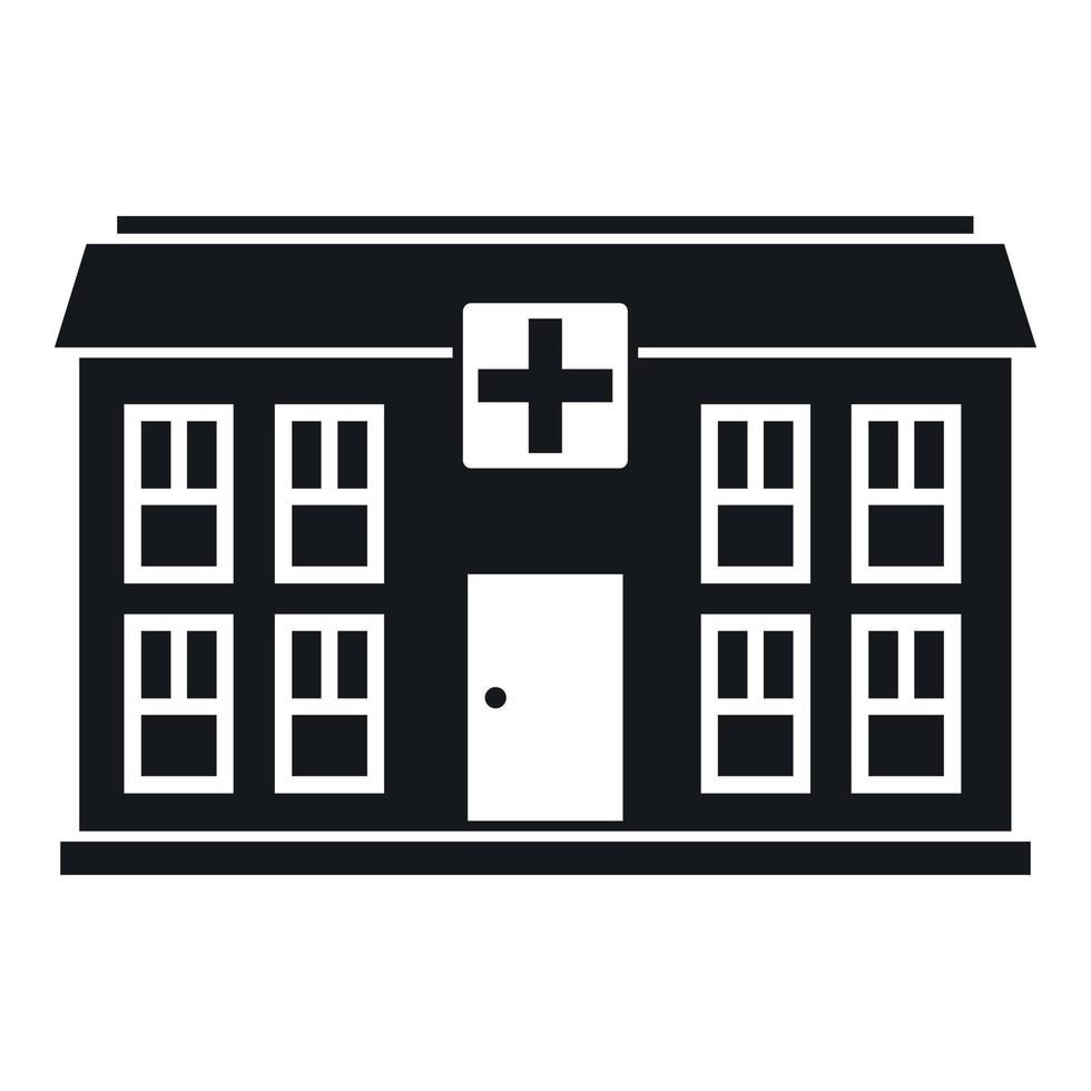 Hospital icon, simple style vector