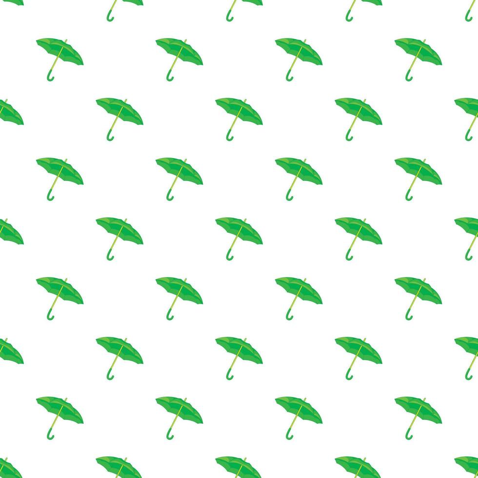 Green umbrella pattern, cartoon style vector