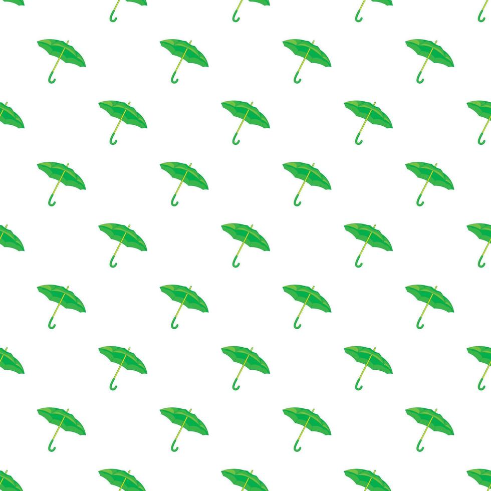 Green umbrella pattern, cartoon style vector