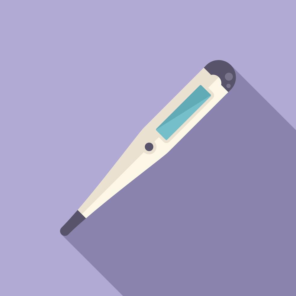 Home thermometer icon flat vector. Digital temperature vector