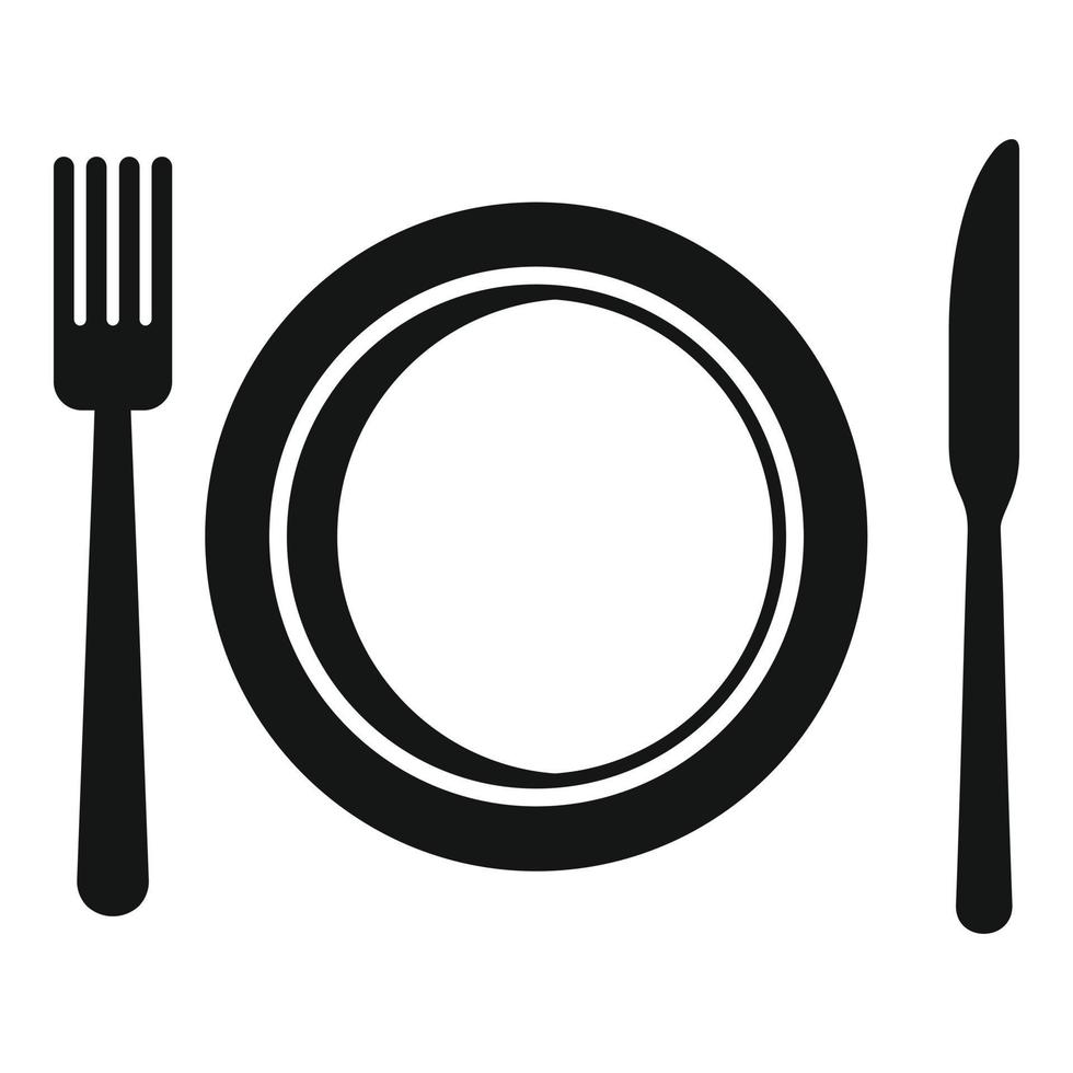 Plate restaurant icon simple vector. Food dinner vector