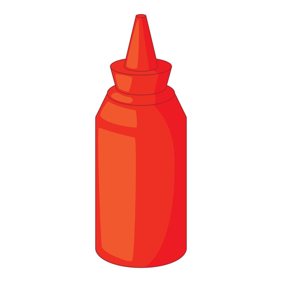 icono de botella de ketchup, estilo de dibujos animados vector