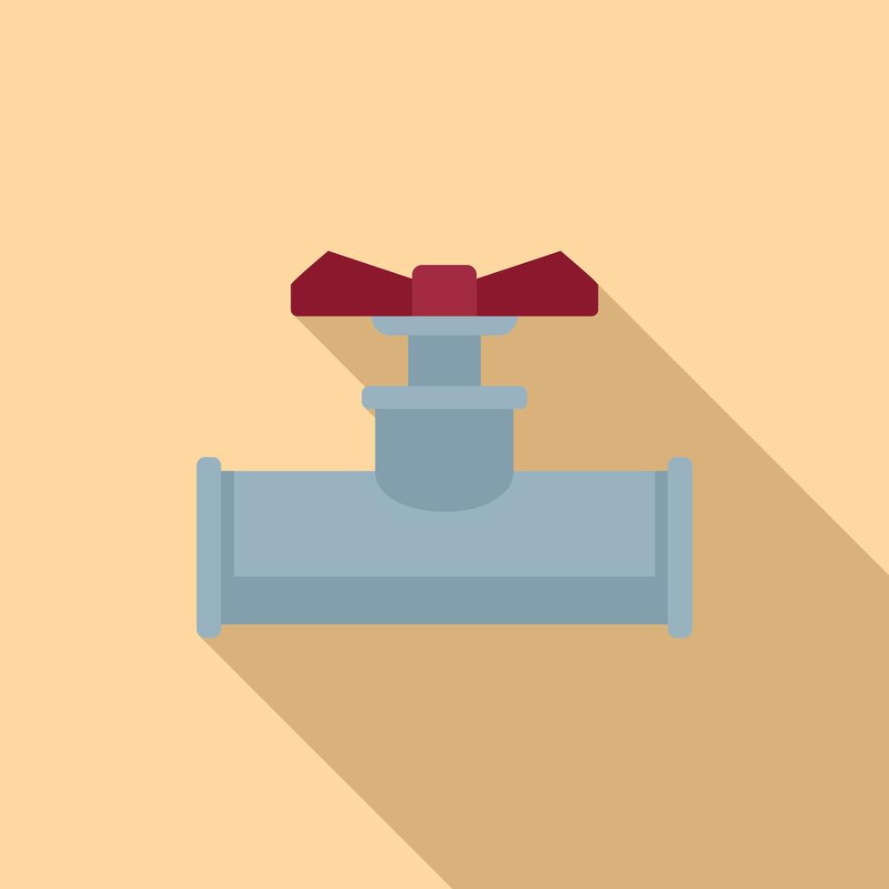 Round faucet icon flat vector. Water pipeline vector