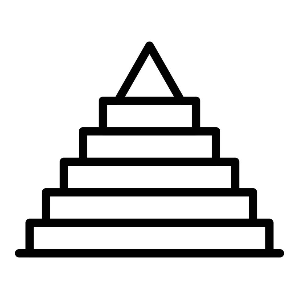 vector de contorno de icono de pirámide de escena. el cairo del desierto